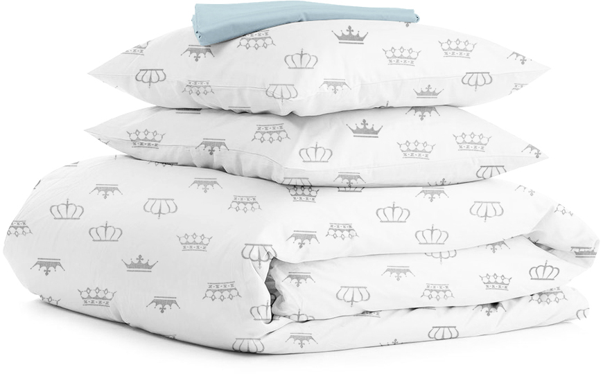 

Комплект постельного белья Cosas Crown White Blue 2x160x220 см