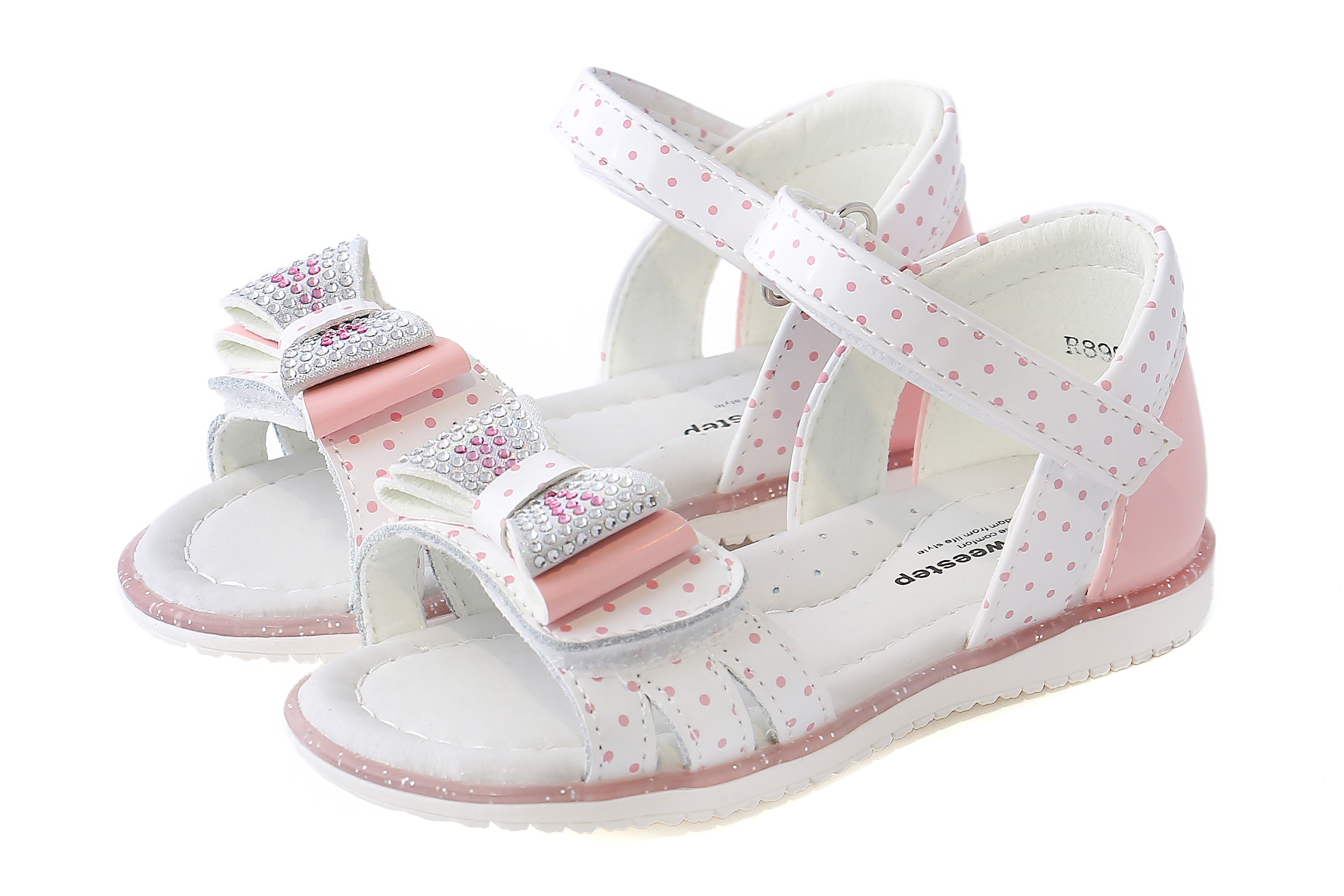 

Босоножки WeeStep белый с розовым ck356 25