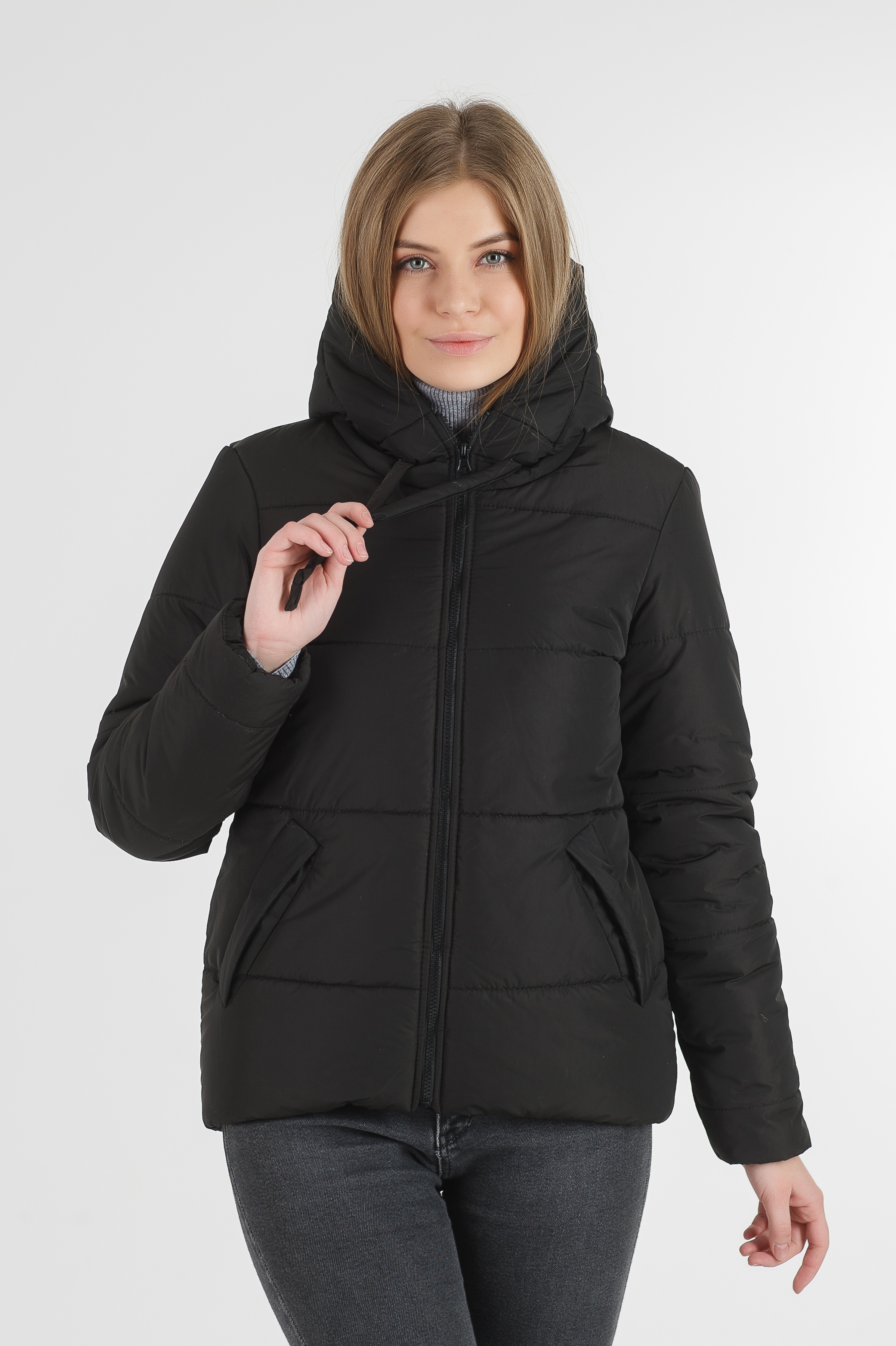 

Полуспортивная зимняя куртка для девушки Torry Тутси 48 чёрная (8270)