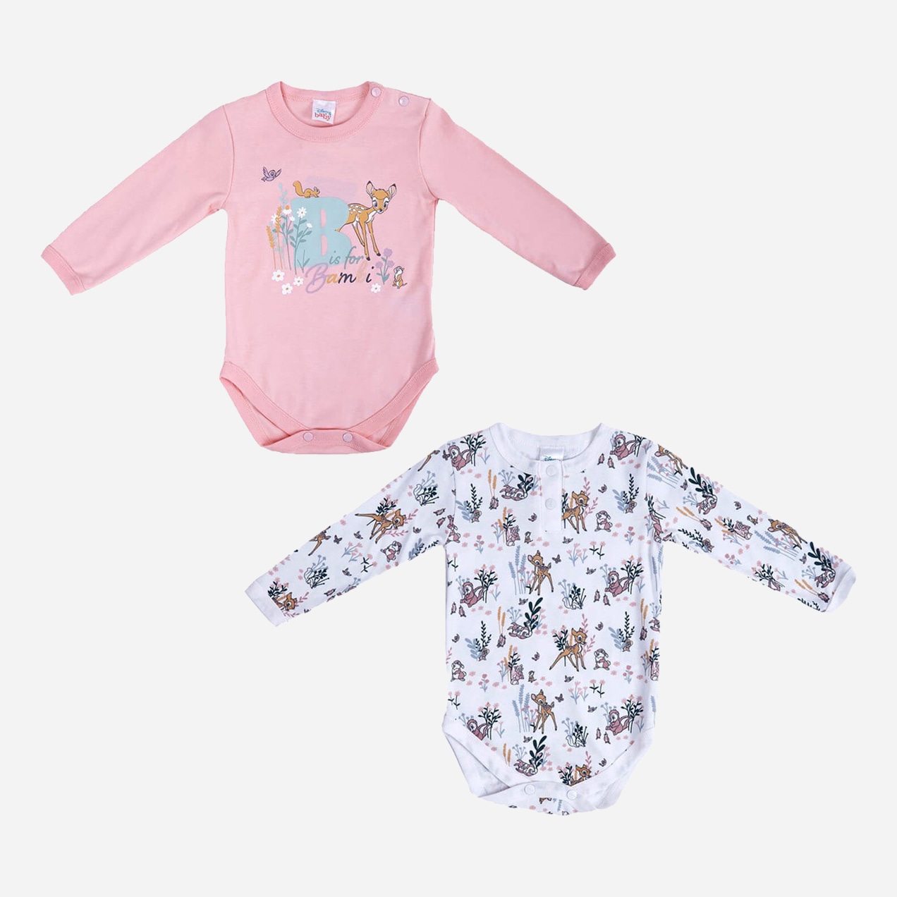 

Боди Disney Бэмби BA18527 68-74 см 2 шт Бело-розовое