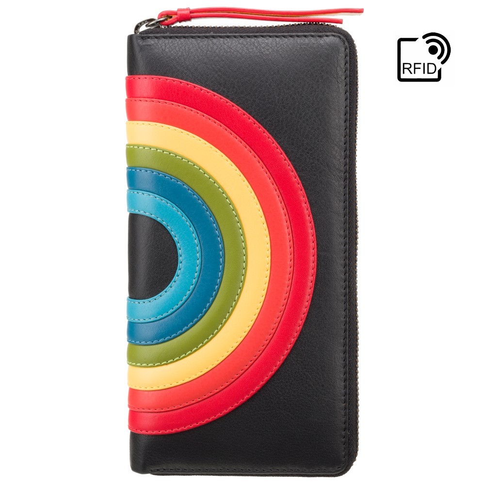 

Кошелек женский Visconti HR82 Von c RFID (Black Rainbow) Visconti черный мультиколор
