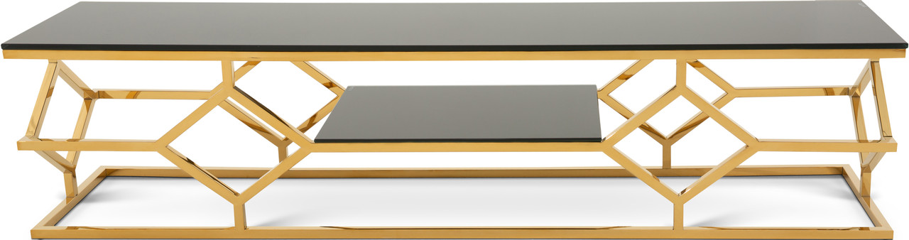 

Тумба золотая со стеклянной столешницей TV Paris Champagne gold Carveli