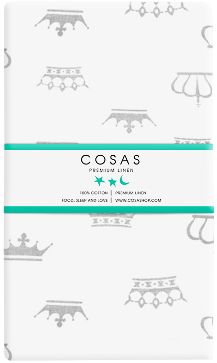 

Пододеяльник Cosas Crown Grey White 160х220 см