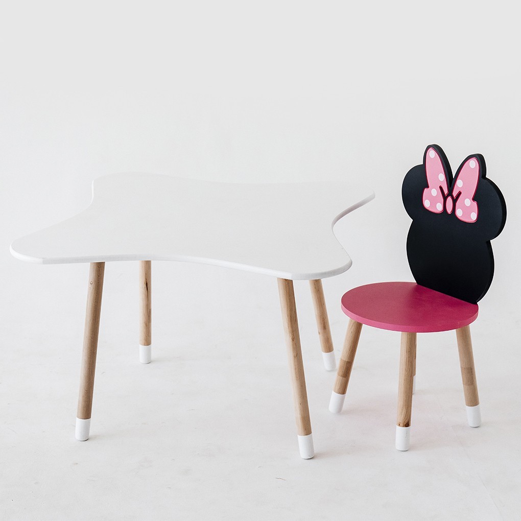 

Стульчик и Столик детский Микки KiddyRoom Черно-розовий