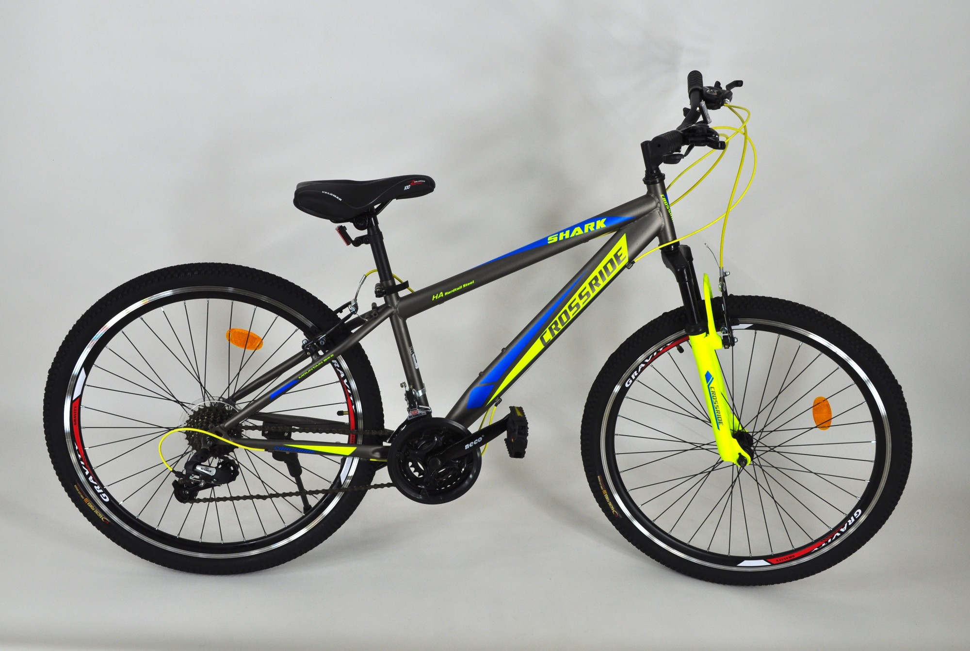 

Велосипед 26" Crossride Shark 14" серо-желтый