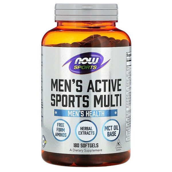 

Витамины и минералы NOW Men's Active Sports Multi Foods 180 капсул