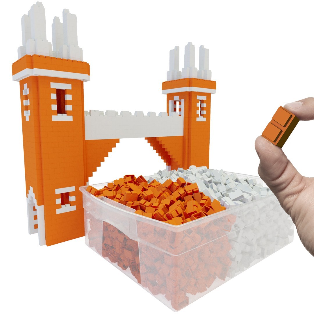 

Детский блочный конструктор IQ Bricks большой набор Юный архитектор 3000 деталей белые и оранжевые пластиковые кирпичики блоки в боксе (IQ3000N1C2)