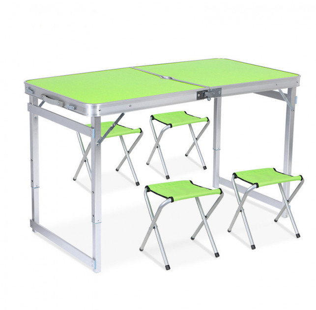 

Раскладной стол для пикника с 4 стульями Folding Table, салатовый