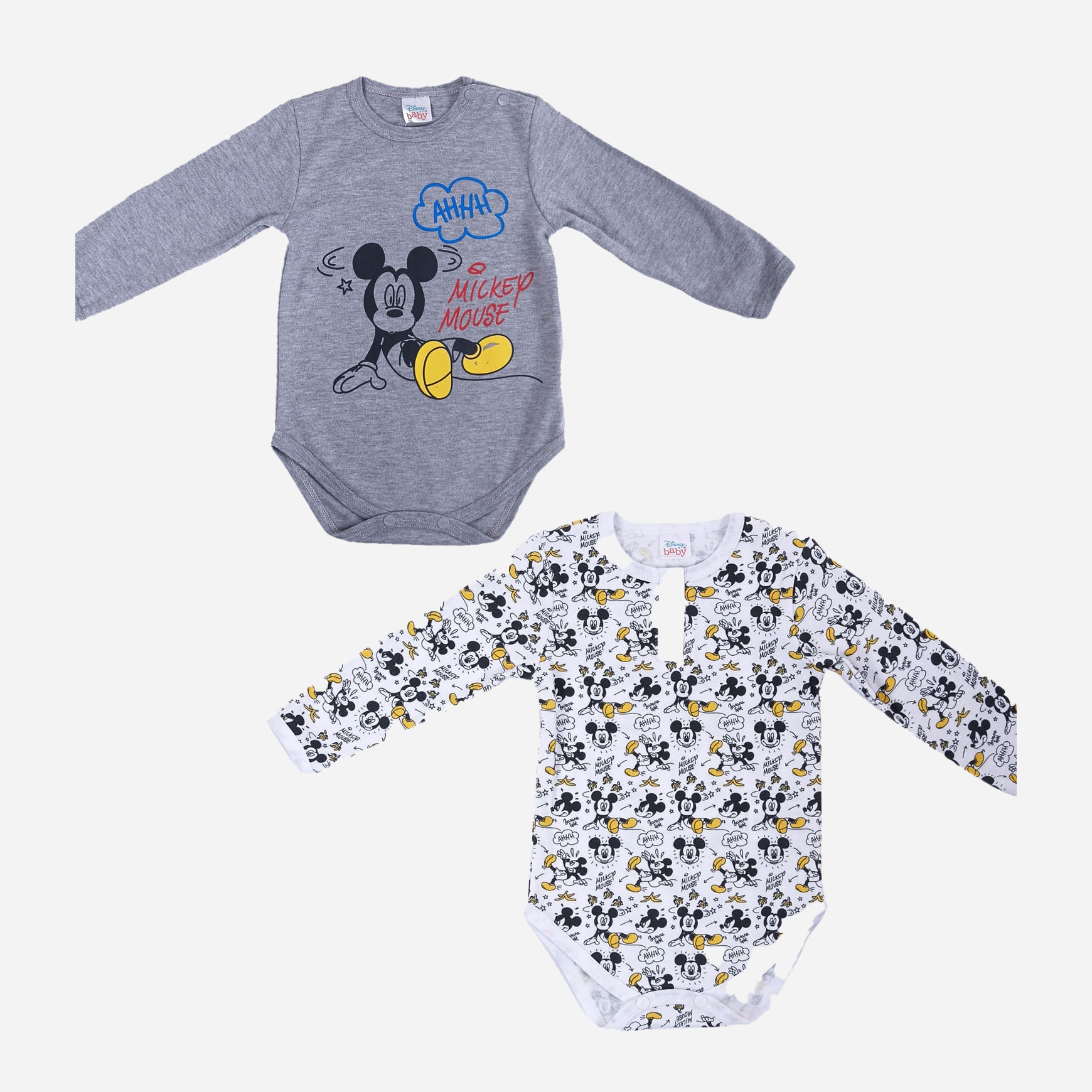 

Боди Disney Микки Маус MC18313 86-92 см 2 шт Бело-серое