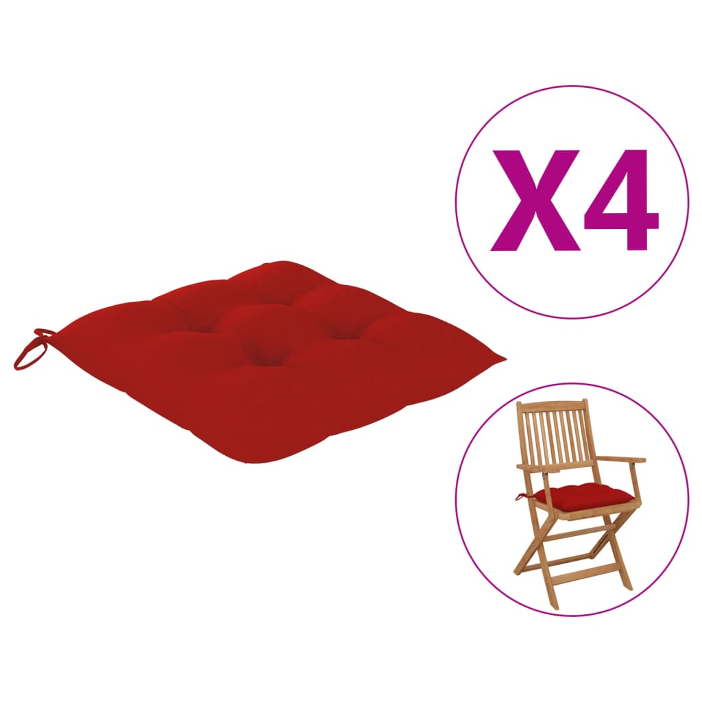 

Подушки для крісел Shumee 4 шт. 40x40x7 см червоний