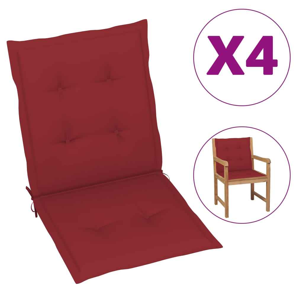 

Подушки для садового крісла Shumee 4 шт. колір вина 100x50x4 см