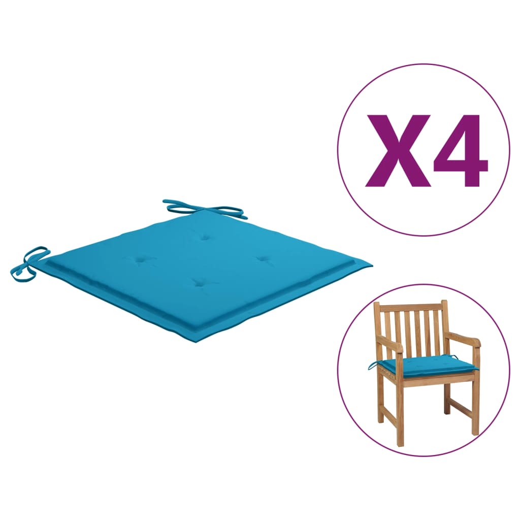 

Подушки для садового крісла Shumee 4 шт. сині 50x50x4 см