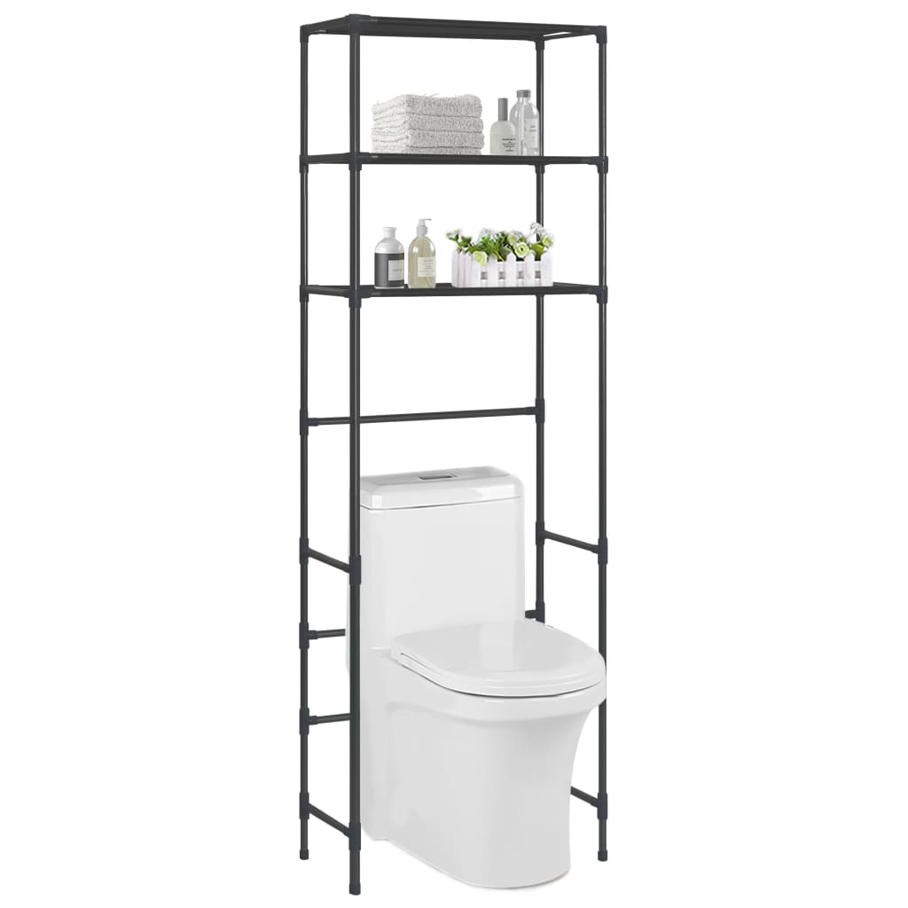

Трирівневий туалетний стелаж Shumee чорний 53x28x169 см