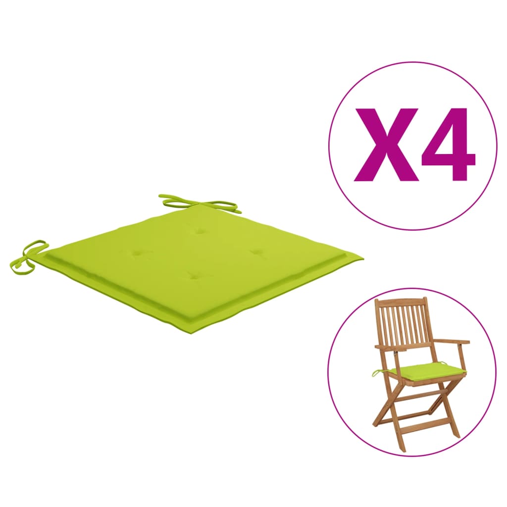 

Подушки для садового крісла Shumee 4 шт. світло зелені 40x40x4 см