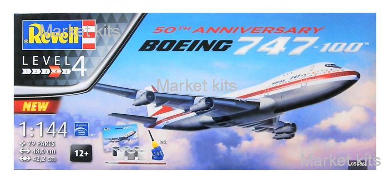 

Подарочный набор с моделью авиалайнера Боинг 747-100 1:144 Revell (RVL-05686)