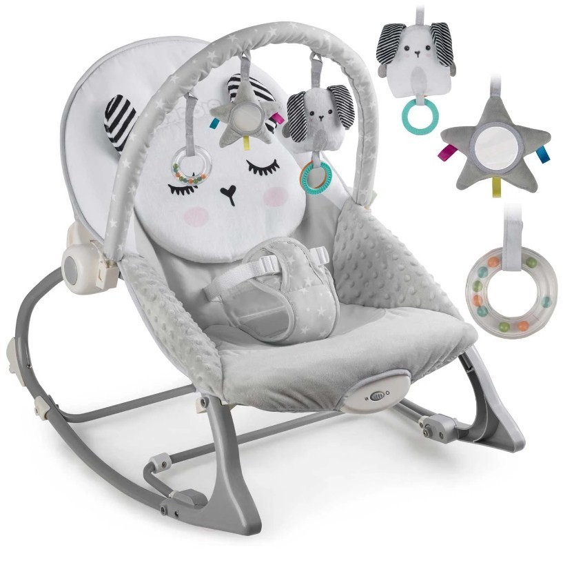 

Колыбель-качалка с вибрацией детский шезлонг Ricokids серый 7323