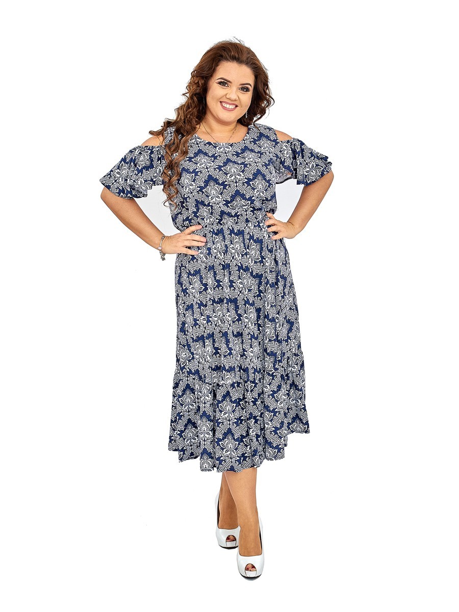

Платье Ninele Style 424-2  Голубое, Платье Ninele Style 424-2 48 Голубое
