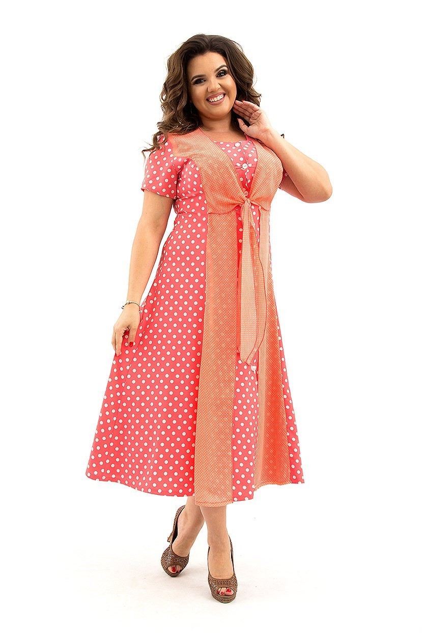 

Платье Ninele Style 367-1  Коралловое, Платье Ninele Style 367-1 54 Коралловое