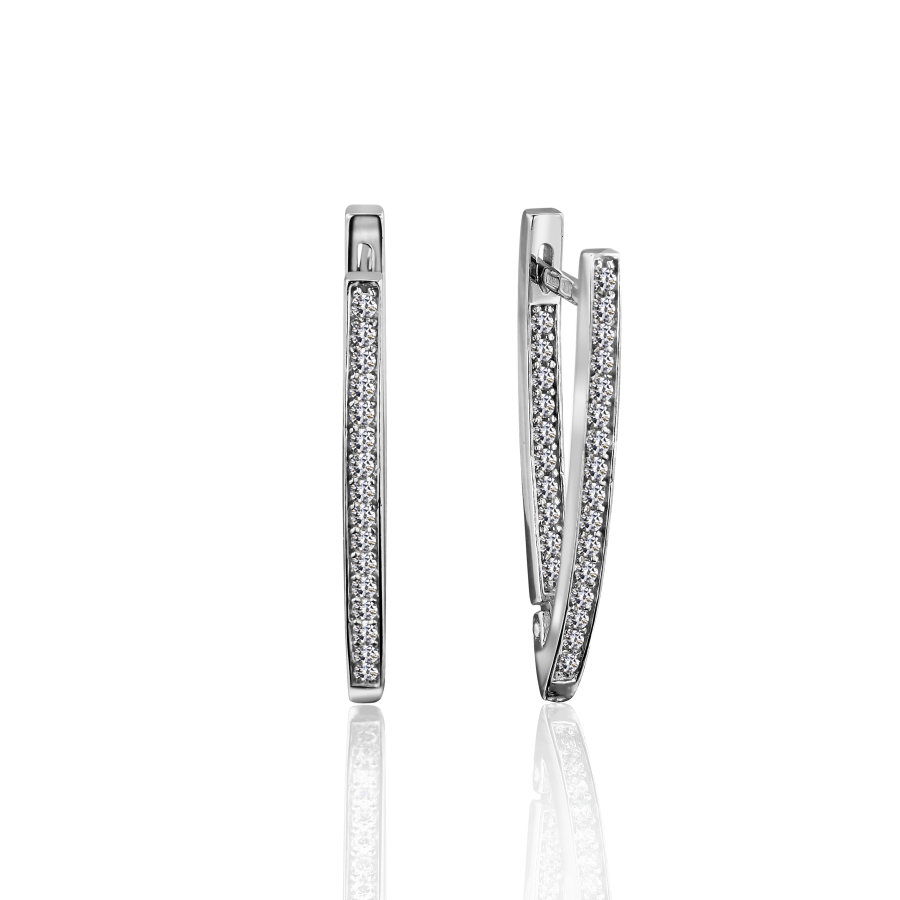 

Серьги Qzsilver (902-00062) Серебро Белый Фианит белый