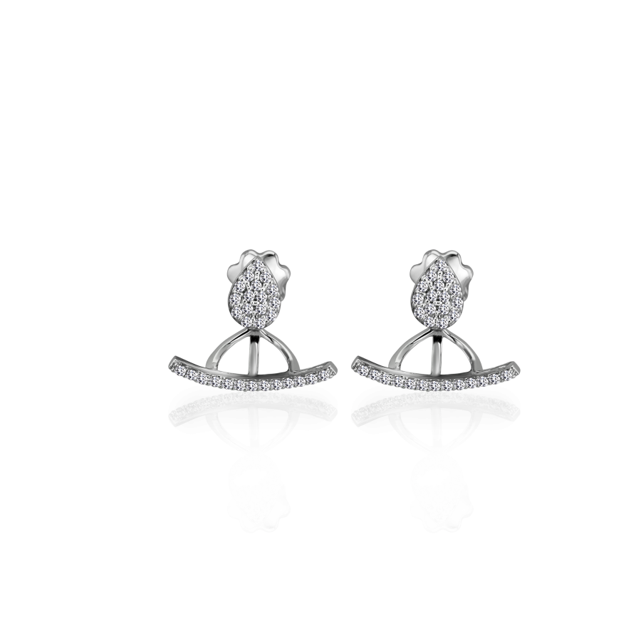 

Серьги Qzsilver (902-00980) Серебро Белый Фианит белый
