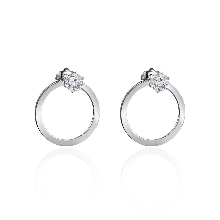 

Серьги Qzsilver (902-01179) Серебро Белый Фианит белый