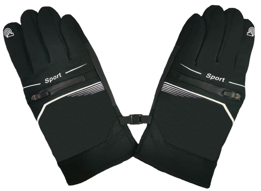 

Перчатки мужские BR-S Sport сенсорные утепленные флисом черные р. L