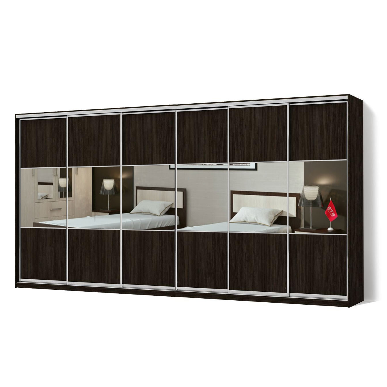 

Шкаф-купе Zevs Шестидверный Комби 440х45х210 Венге