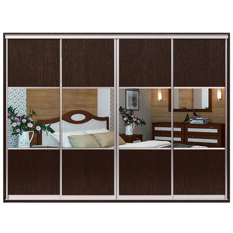 

Шкаф-купе Zevs Четырехдверный Комби 200х45х210 орех швейцарский