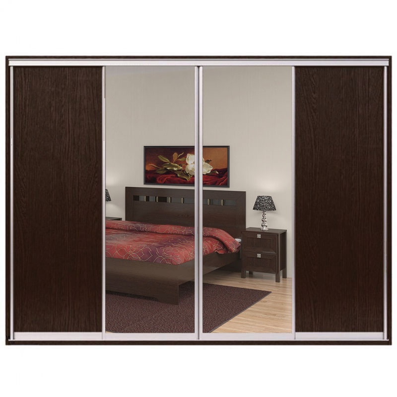 

Шкаф-купе Zevs Четырехдверный ДСП+Зеркало 280х45х240 орех швейцарский