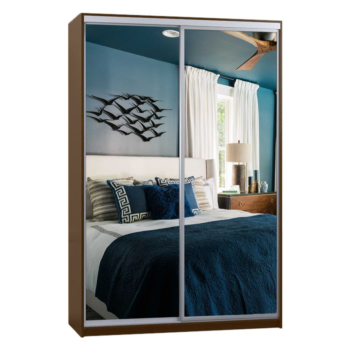 

Шкаф-купе Zevs Двухдверный ШК-1 Зеркало 100х45х240 орех лесной