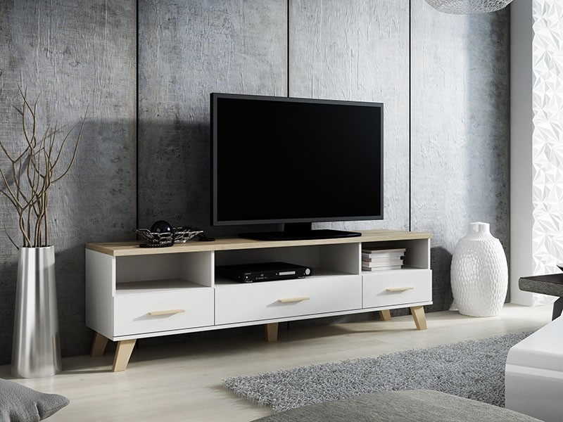 

Тумба под ТВ LOTTA 180 3S3K Cama Белый матовый + Дуб Сонома