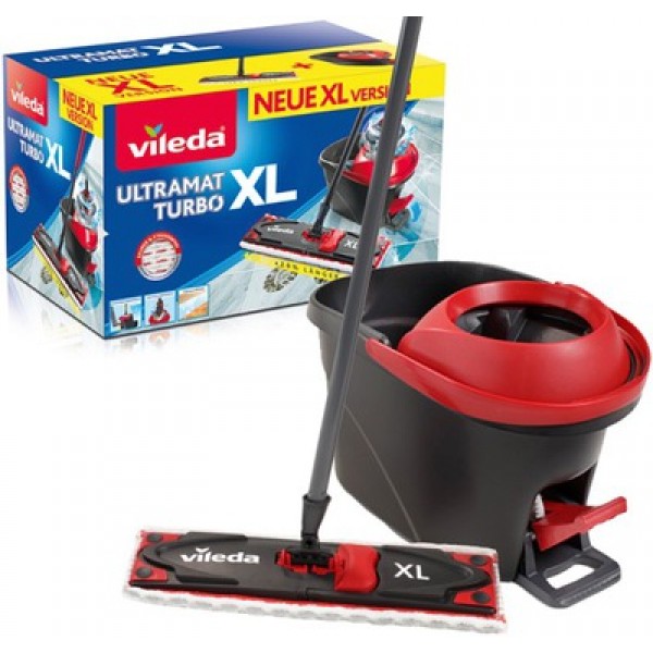 

Комплект для уборки Vileda Ultramat Turbo XL швабра + ведро Красный/Черный