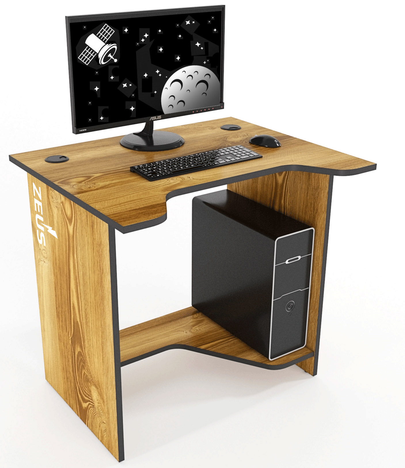 

Стол геймерский Zeus Sputnik Фаервуд чёрный SP-1