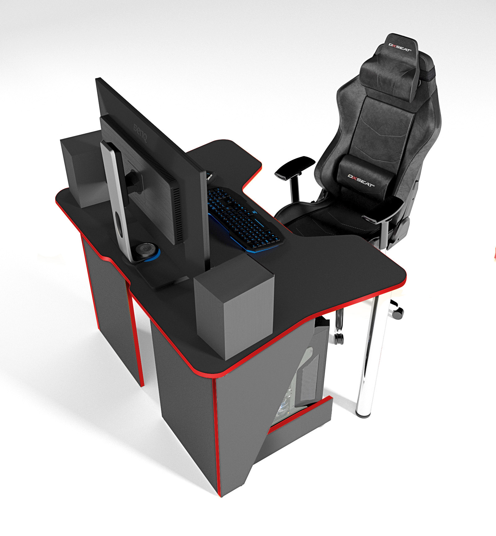 

Стол игровой ZEUS IGROK-3L черный + красный с LED подсветкой