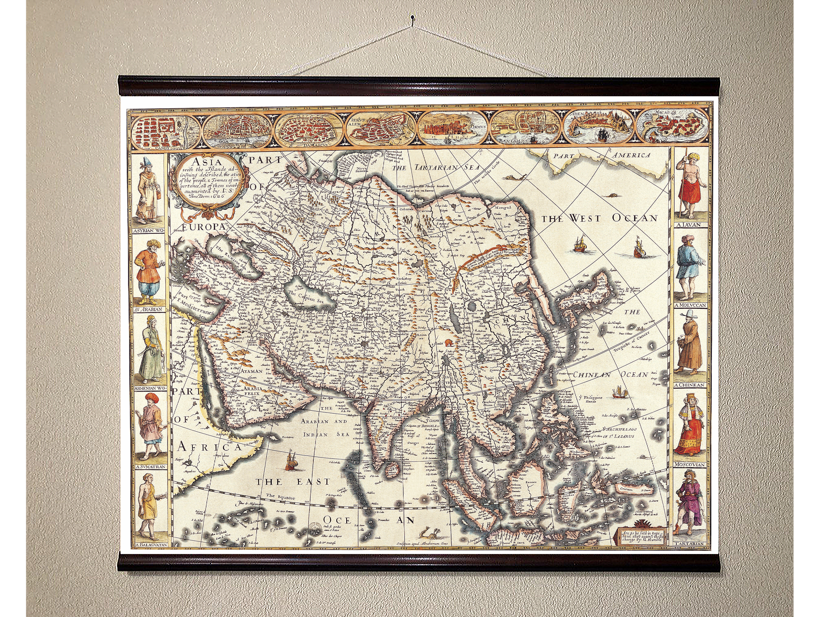

Винтажная карта Азии 1626 88x110см Artel(Old Map_260809_01)