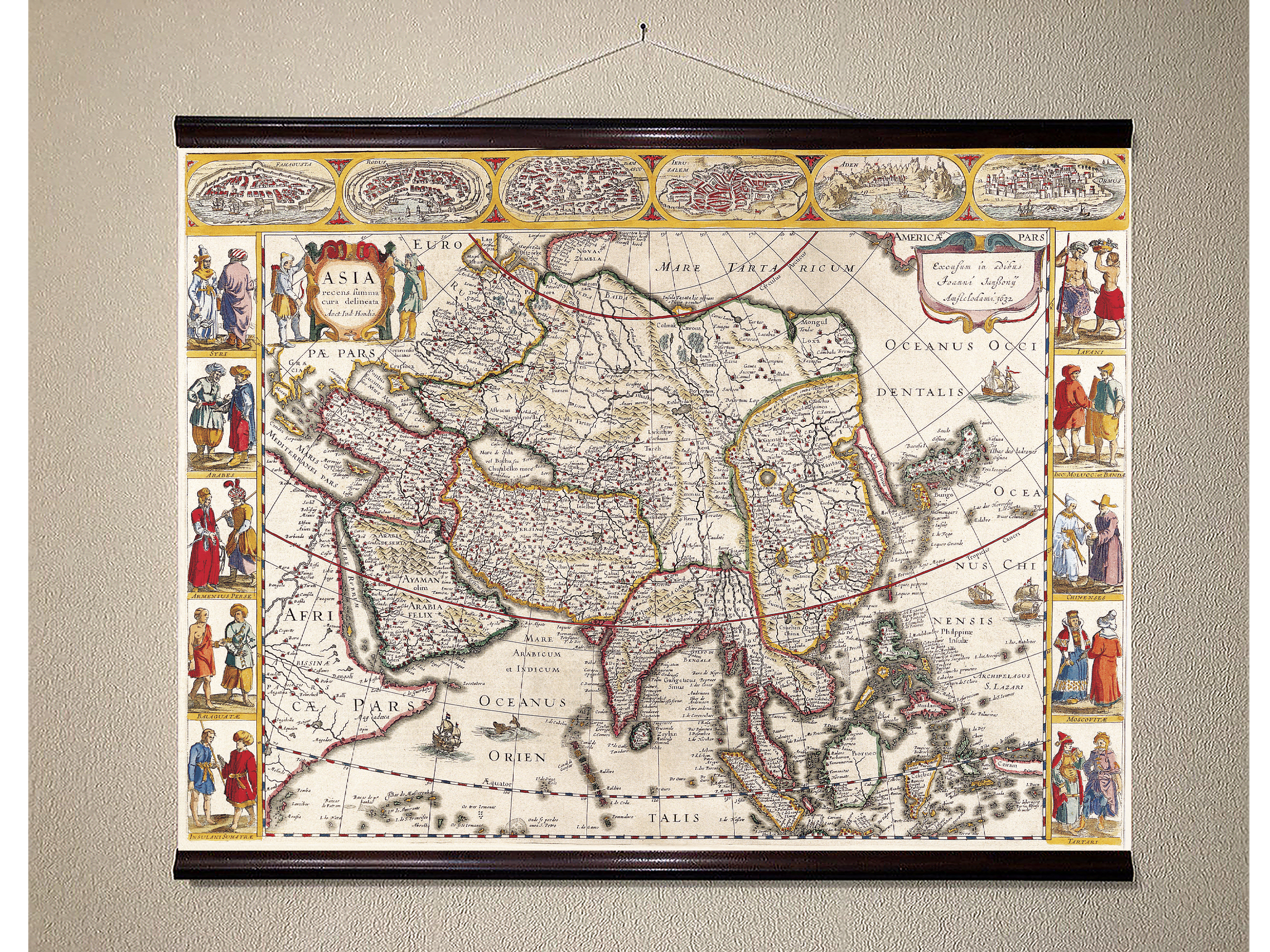 

Винтажная карта Азии 1632 90x120см Artel(Old Map_320809_01)