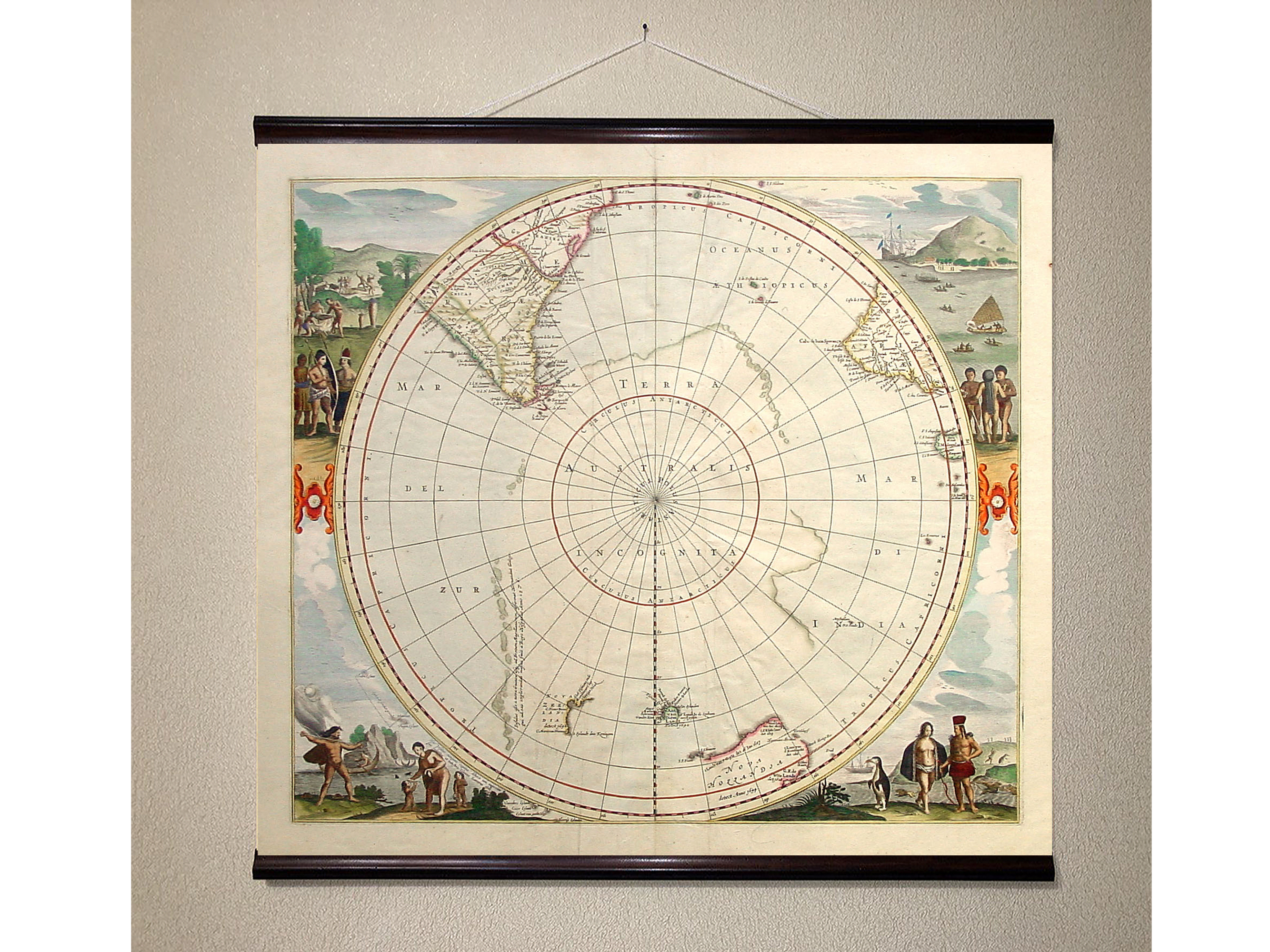 

Винтажная карта полушарие античного мира 110x110см Artel(Old Map_0711_01)