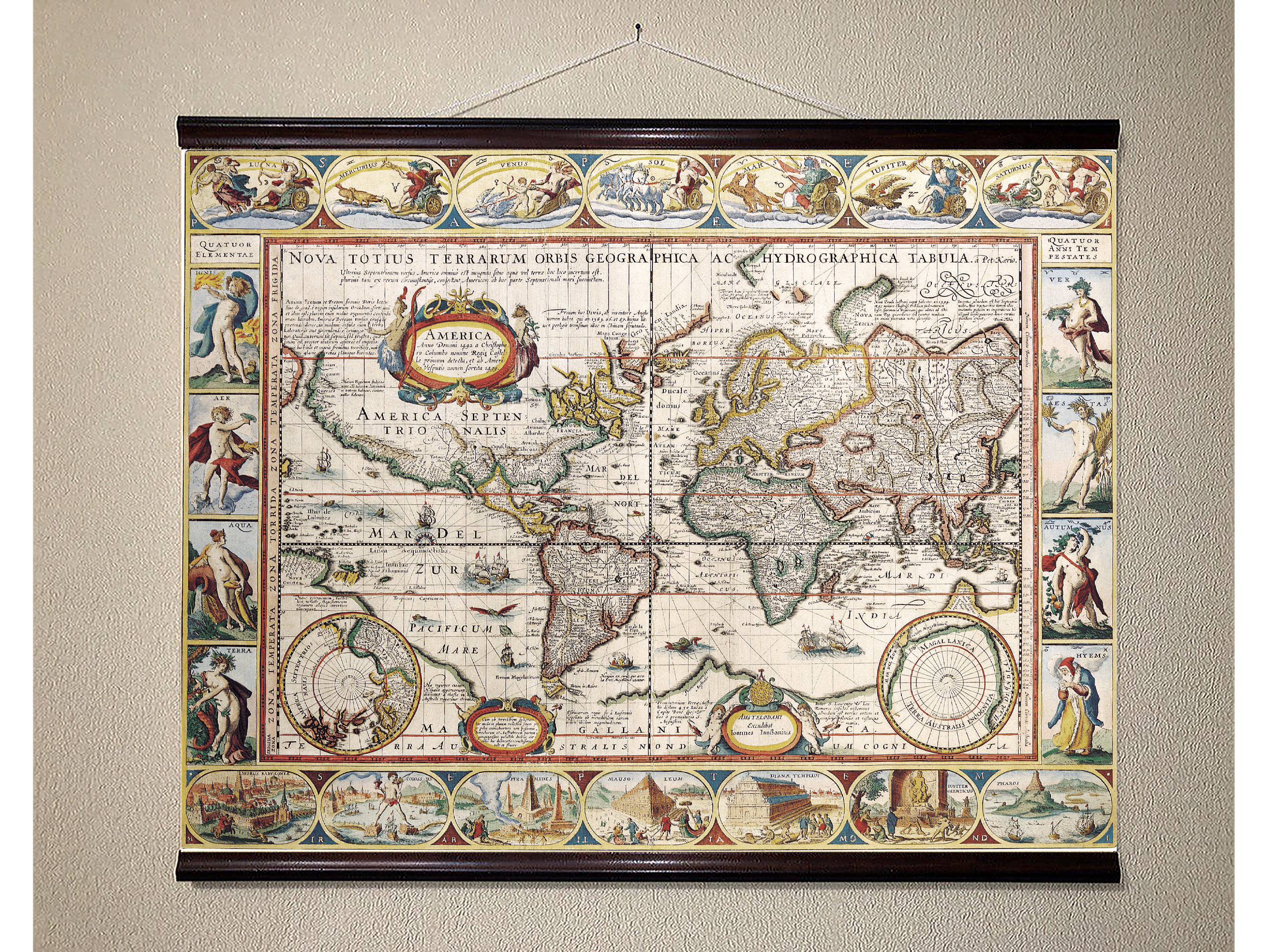 

Винтажная карта нового и старого света 1429 90x120см Artel(Old Map_300809_01)