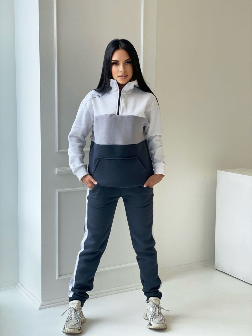 

Женский теплый спортивный костюм на флисе UK0320 р46/, серый, Женский теплый спортивный костюм на флисе UK0320 р46/48, серый