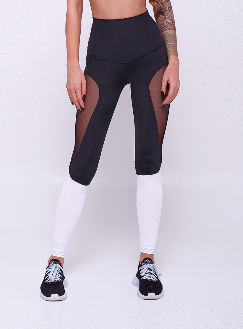 Спортивные женские лосины с утяжкой Asalart Cotis XS Черный - Белый ...