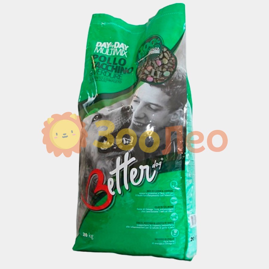 

Сухой корм Better Dog Multimix для собак с курицей, индейкой и овощами 20 кг