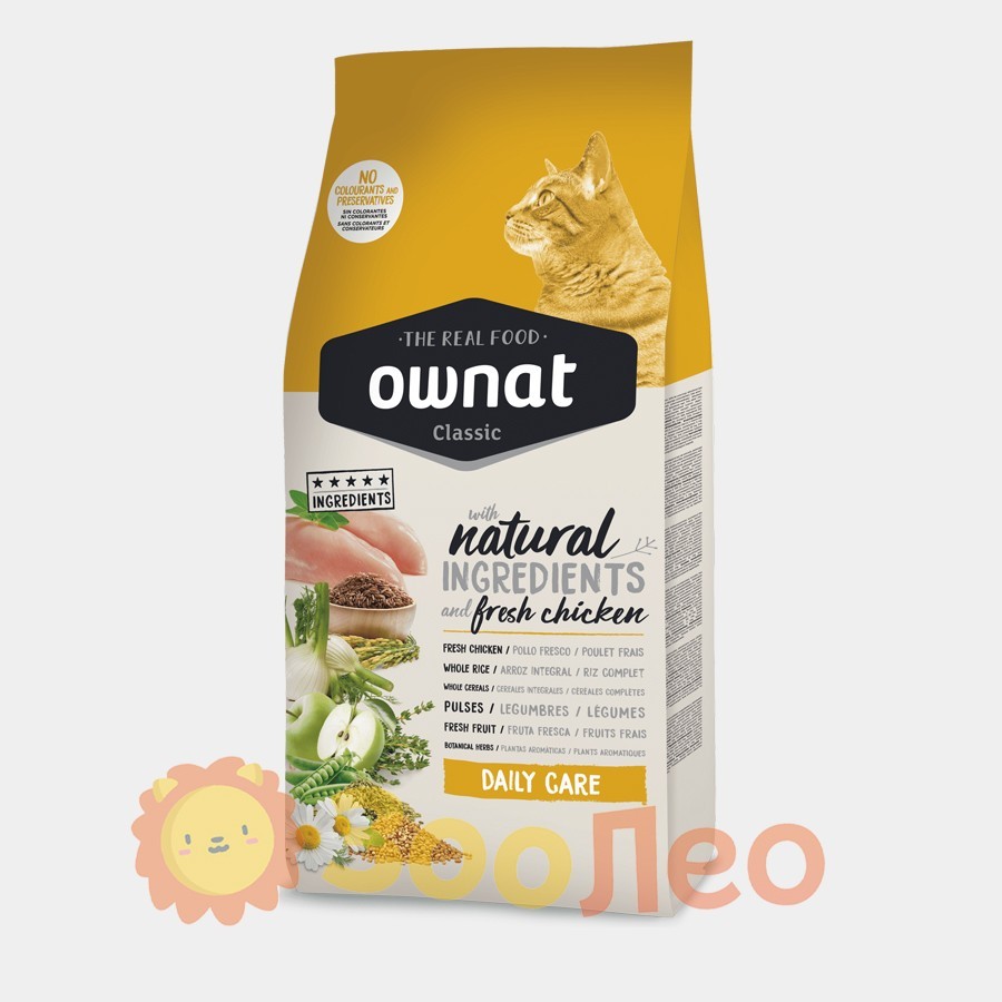 

Ownat Classic Daily Care (Cat) — корм для взрослых кошек с Курицей 1.5 кг