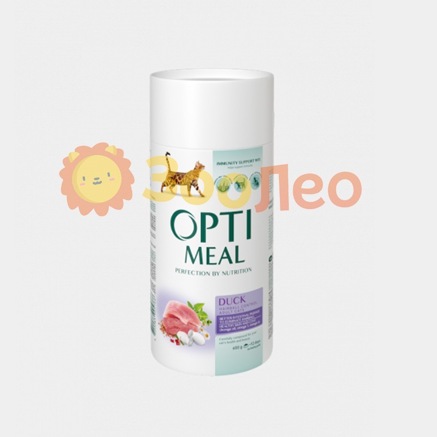 

Сухой корм для взрослых кошек Optimeal с эффектом выведения шерсти со вкусом утки 650 г