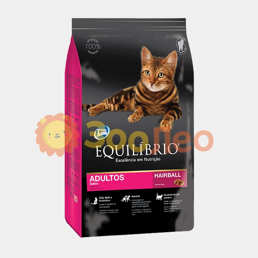 

Сухой корм Equilibrio Cat Adult Hairball для взрослых котов для выведения шерсти с курицей 15 кг