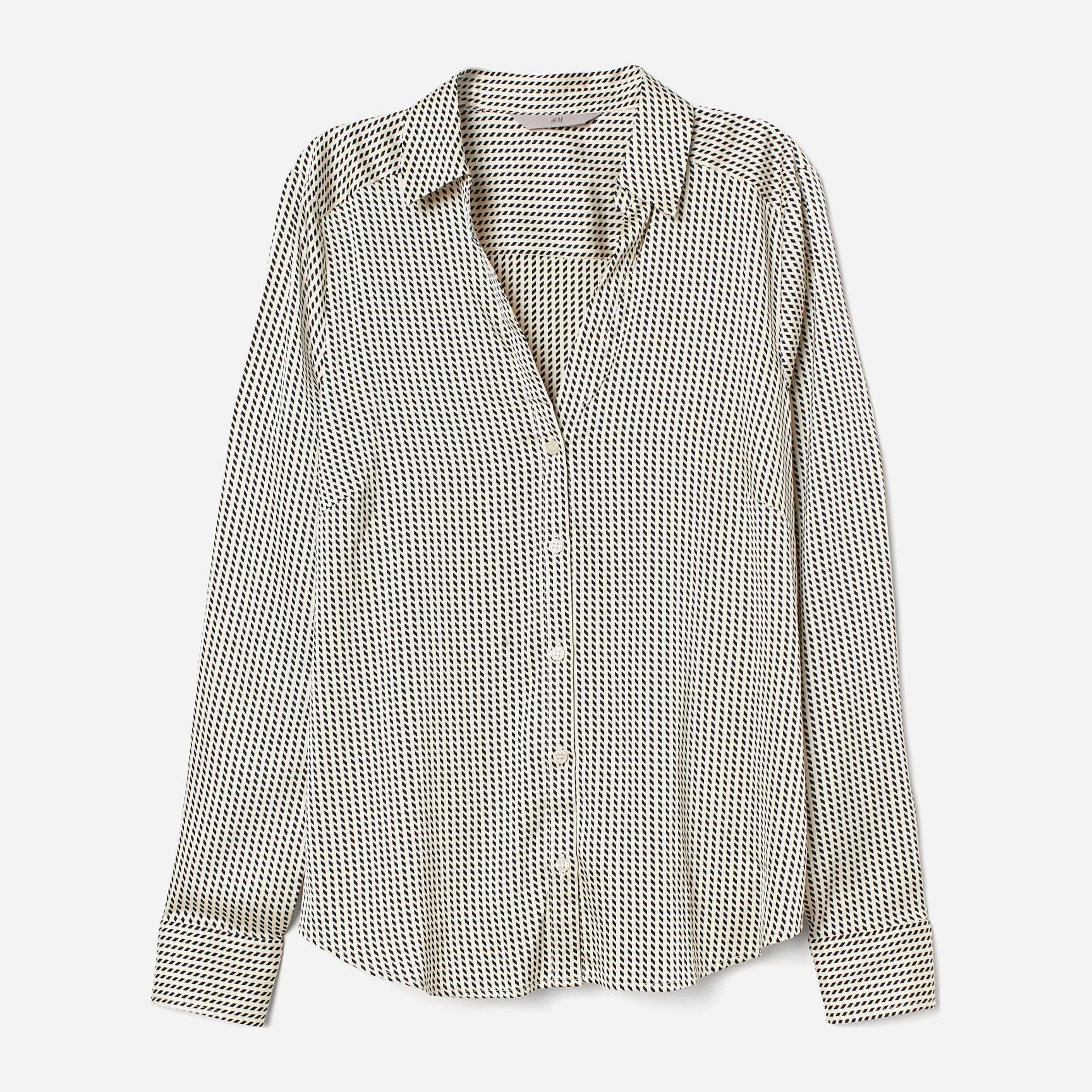 

Блузка H&M 2010-7628469  Черная с белым, Блузка H&M 2010-7628469 40 Черная с белым