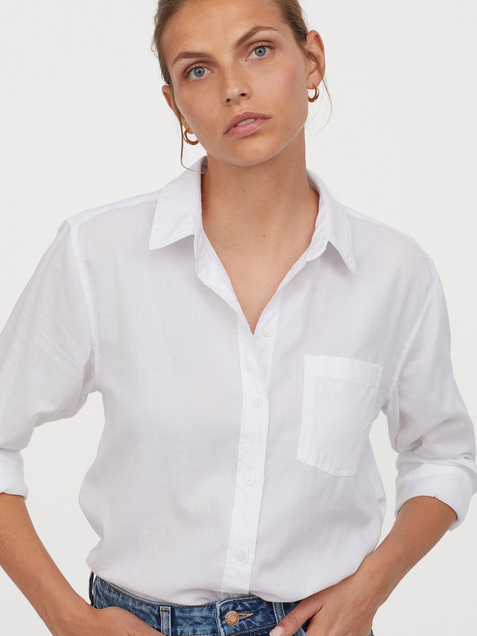 

Рубашка H&M 20111-7515921  Белая, Рубашка H&M 20111-7515921 40 Белая