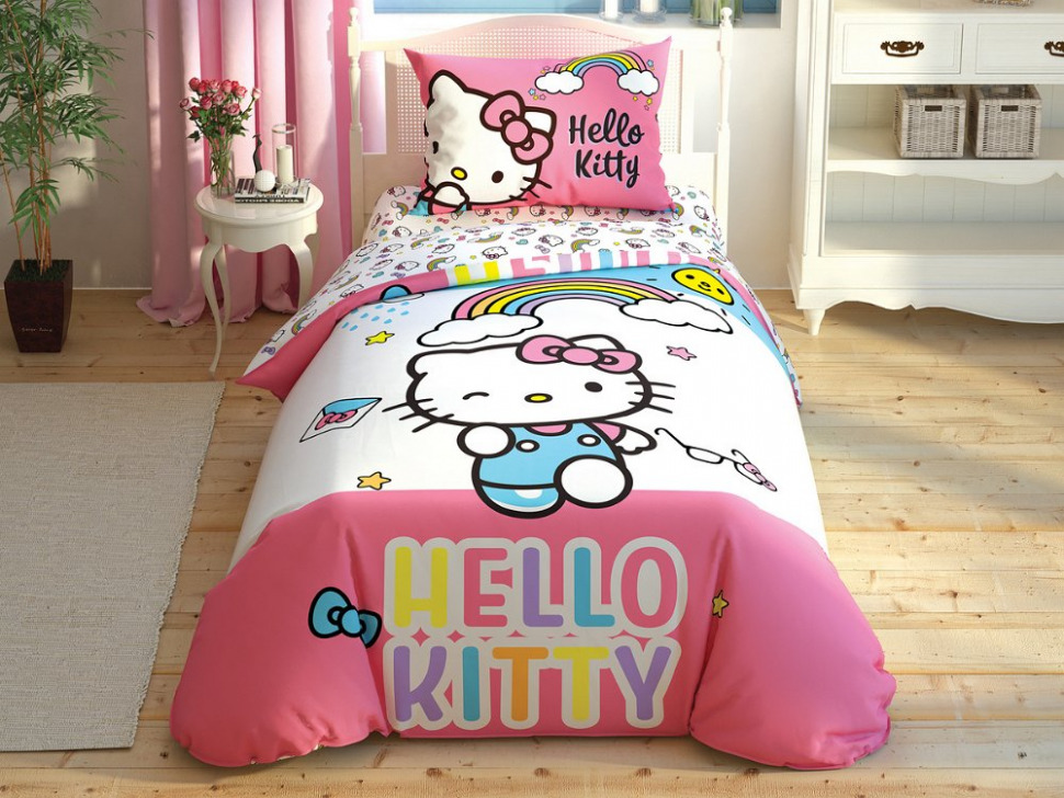 

Подростковый комплект постельного белья TAC Hello Kitty Rainbow