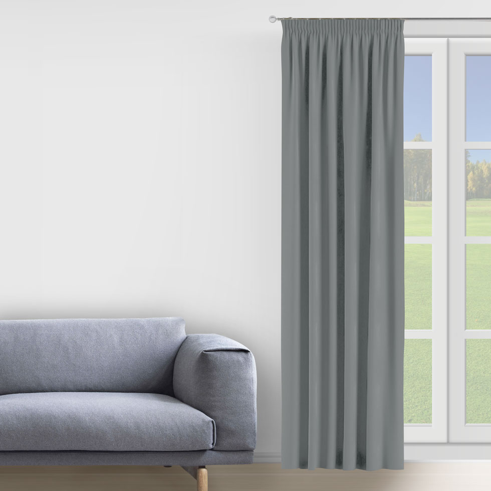

Штора Decorator 200х275 светло-серый микровелюр на тесьме D008