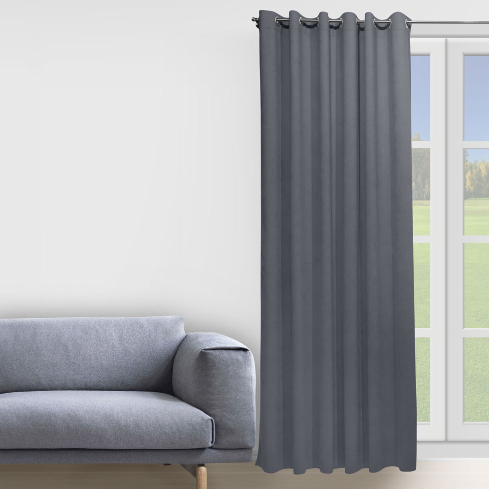

Штора Decorator 200х258 темно-серый микровелюр на люверсах D025