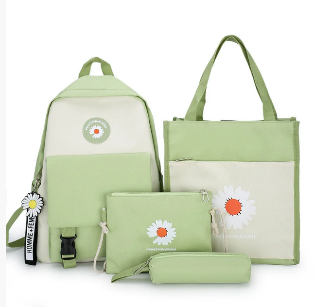 

Комплект Рюкзак женский + сумки + пенал Sugebag Салатовый с бежевым (258G)